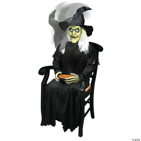 Spook Your Guests with a Realistic Mechanical Sitting Witch Halloween Prop